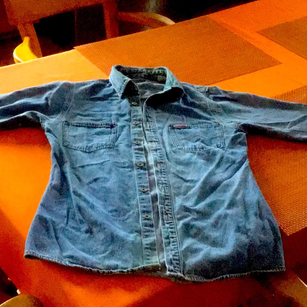 Rare Hollywood jeans denim shirt..women’s sz s